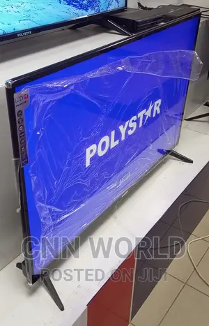 2025>Polystar 43" Smart Led Tv Flameless Bluetooth Netflix