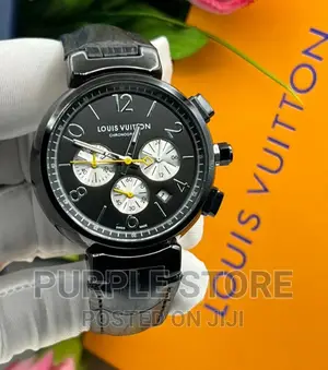 Louis Vuitton Chronograph Leather Wristwatch