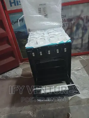50 By 50 Bruhm Gas Cooker, 4 Burner Gas With Blue Frame.