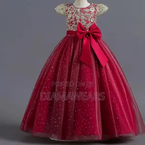 Red Princess Unique Fron Bow Ball Gown