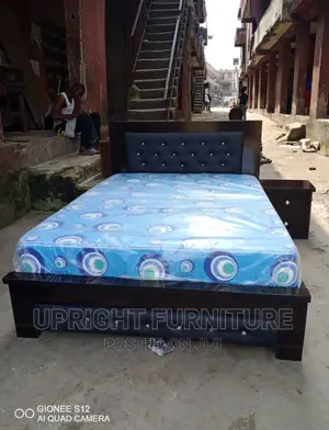 Padded Bedframe 4 and Half by 6 With Side Drawer