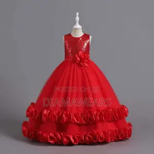 Red Ceremonial Children Ball Gown