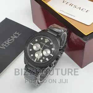 Original VERSACE Black Chain Watch Available in Store