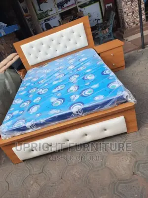 Padded Bedframe 4 and Half by 6 With Side Drawer