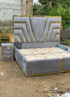 Padded Bedframe 6 by 6 With One Side Drawer