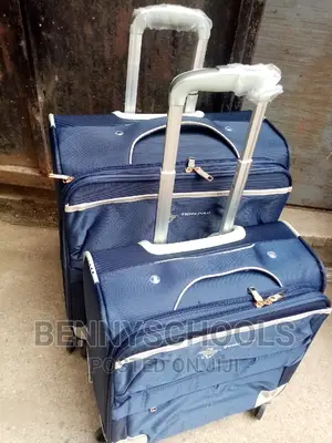 Set of 2 Navy Blue Swiss Polo Pilot Traveling Luggage Boxes