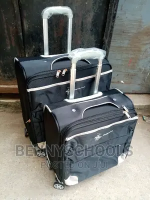 Set of 2 Black Swiss Polo Pilot Traveling Luggage Boxes