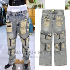 Denim Quality Baggy Straight Stock Jeans