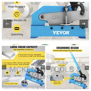 Vevor Hand Plate Shear 5",Manual Metal Cutter Cutting
