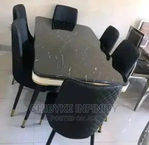Classic Quality Luxury Marble Dining Table With Six Chairs