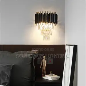 Black LED Wall Lamp Crystal Wall Sconces Lighting