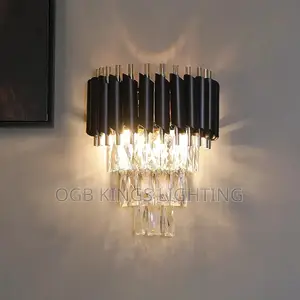 Black LED Wall Lamp Crystal Wall Sconces Lighting