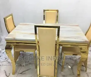 Quality Contemporary Marble Top 4seater Dining Set.