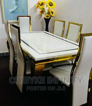 Brand New Imported Quality Marble Dining Table by 6 Seater