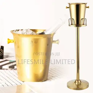 Gold Wine Bucket Stand and Stand