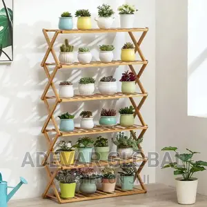 5 Steps Layers Foldable Bamboo Shoe Rack