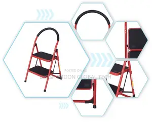 Stainless Steel 2 Step Ladder With Rubber Treads