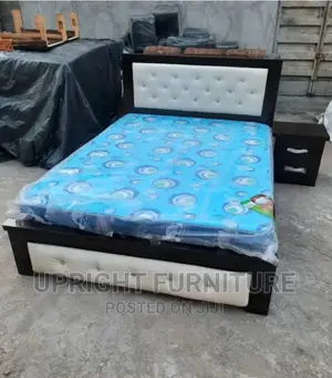Royal Padded Bedframe 4 and Half by 6 With One Side Drawer