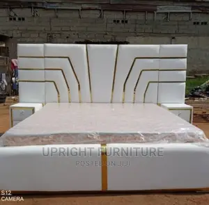 Padded Bedframe 6 by 6 With Two Side Drawer
