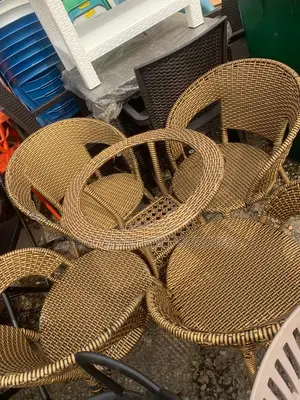 Rattan Chair and Table