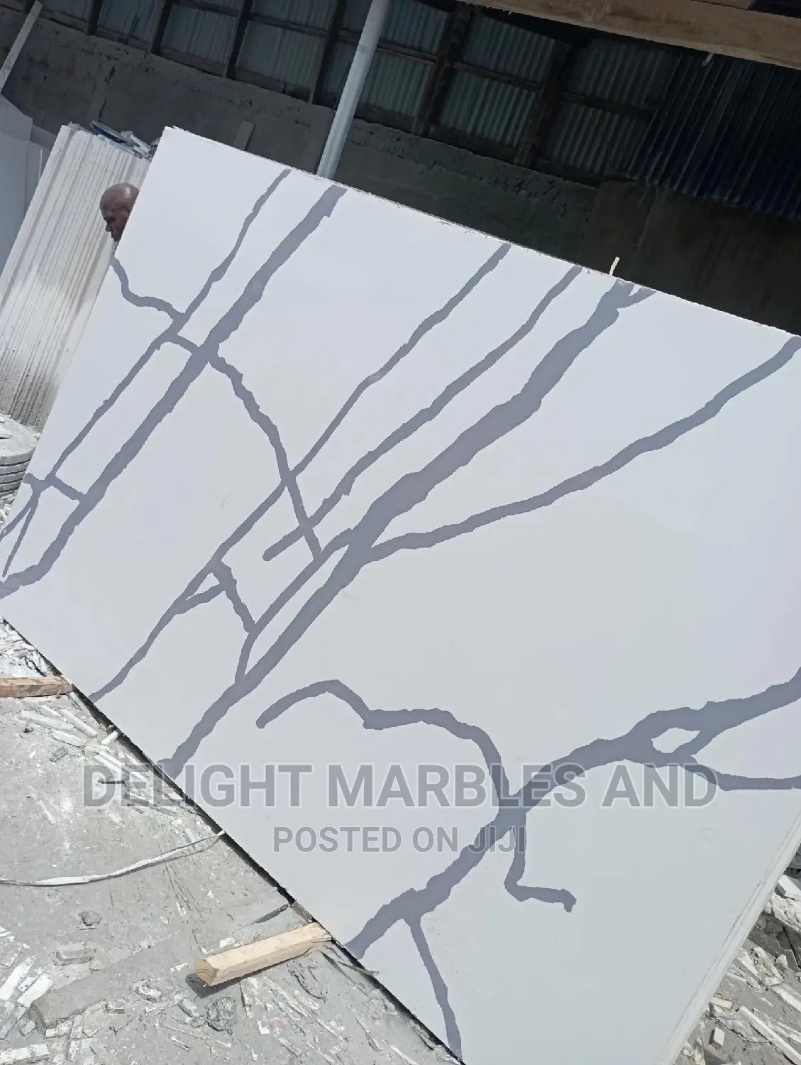 Purity White Stripe Marble Slab