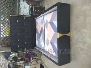 Quality 4.5by6 Upholstery Padded Bed Frame With One Bed Side