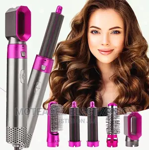 5 in 1 Detachable Hot Air Comb, Straightener, Styler, Curler