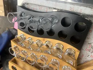 Tequila Shot Glasses With Bamboo Holder