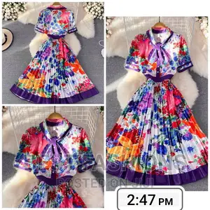 Cute Flower Print Short Dress