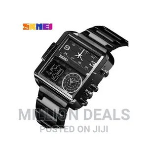 Square Unique Black Men's Waterproof Wrist Watch