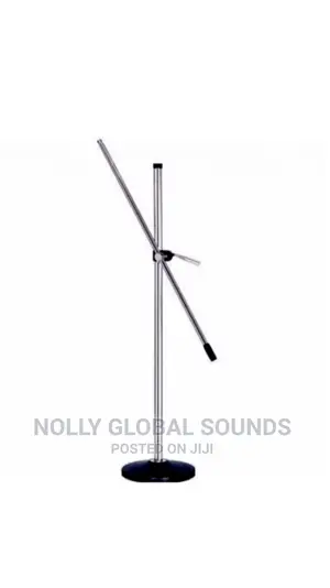 Round Base Studio-and-Stage-Microphone-Stand-Silver