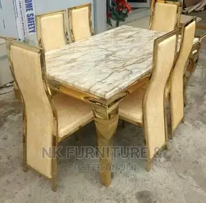 Animal Leg Marble Top Dining Table by Six