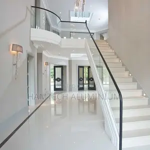 Modern Balustrade 10mm Thickness Tempered Glass Staircase