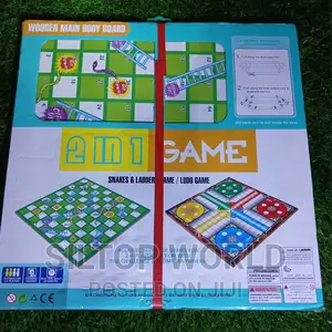2 in 1 Giant Wooden Snakes and Ladders/Ludo Game
