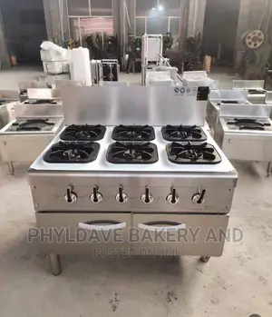 Commercial 6 Burner Cooker With Cupboard