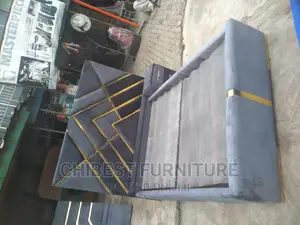 Quality 4.5by6 Upholstery Padded Bed Frame With One Bed Side