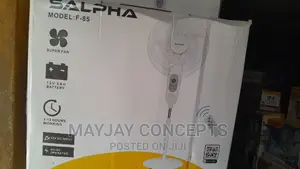 Salpha 18" Rechargeable Standing Fan With Solar Option-Ac/Dc