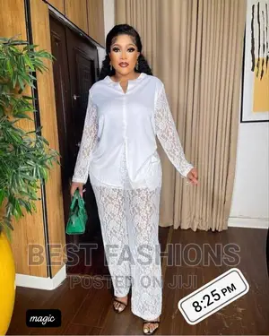 Quality Ladies White 2 Piece Trousers
