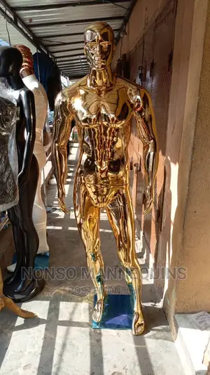 Huge Gold Male Mannequin With Face