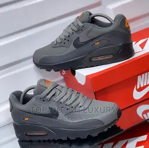 Original Nike Air Max 90 Grey/Orange Men Women Sneakers