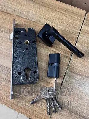 Black Door Lever Handle and Lock