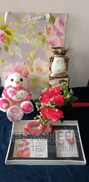 Rose Flower, Vase, Love Frame Teddy Bear for Lovers