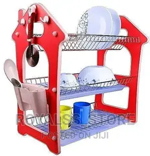 3 Tier a Shape Wooden/Stainless Dish Drainer Rack