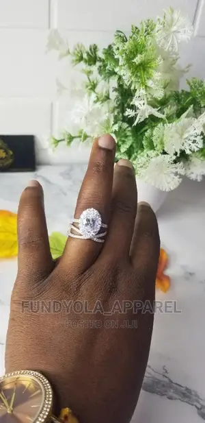 Oval 925 Sterling Silver Bridal Wedding Ring