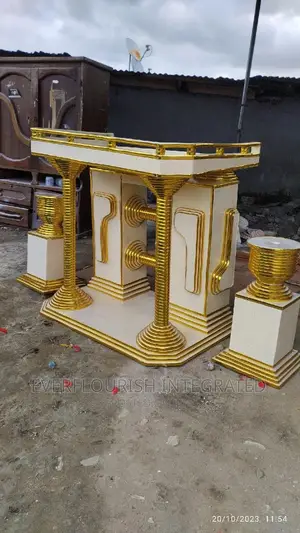 Pulpit and 2 Flower Vases for Church