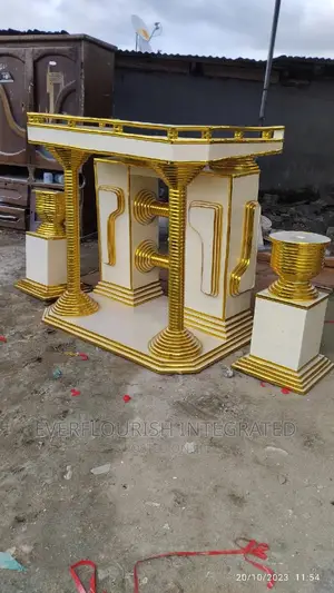 Pulpit and 2 Flower Vases for Morden Church