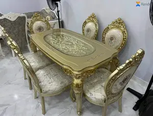 Glass Top Royal Standard Dining Table 6 Seaters