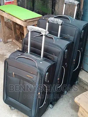 Set of 3 Black Swiss Polo Travelling Luggage Boxes
