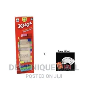 Jenga Wooden Game (48 Pieces) + Free Whot