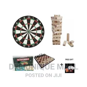 4 in 1 Board Games (Dart, Scrabble,Chess and Jenga